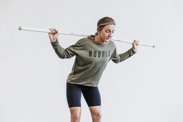 Nobull Crew Women's Sweatshirts Green | Australia (QI9435)